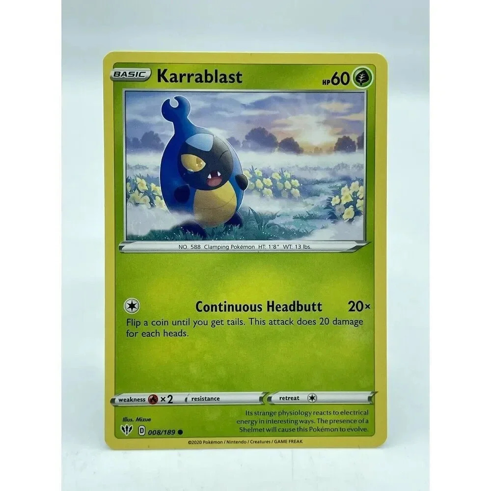 Karrablast 008/189 Darkness Ablaze Non-Holo Pokémon TCG Mint Unplayed